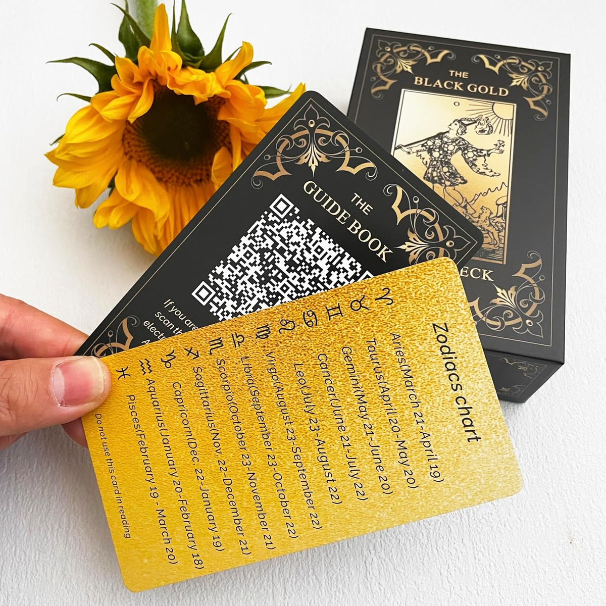 Black & Gold Tarot Deck - Gilded Edges, 78 Cards