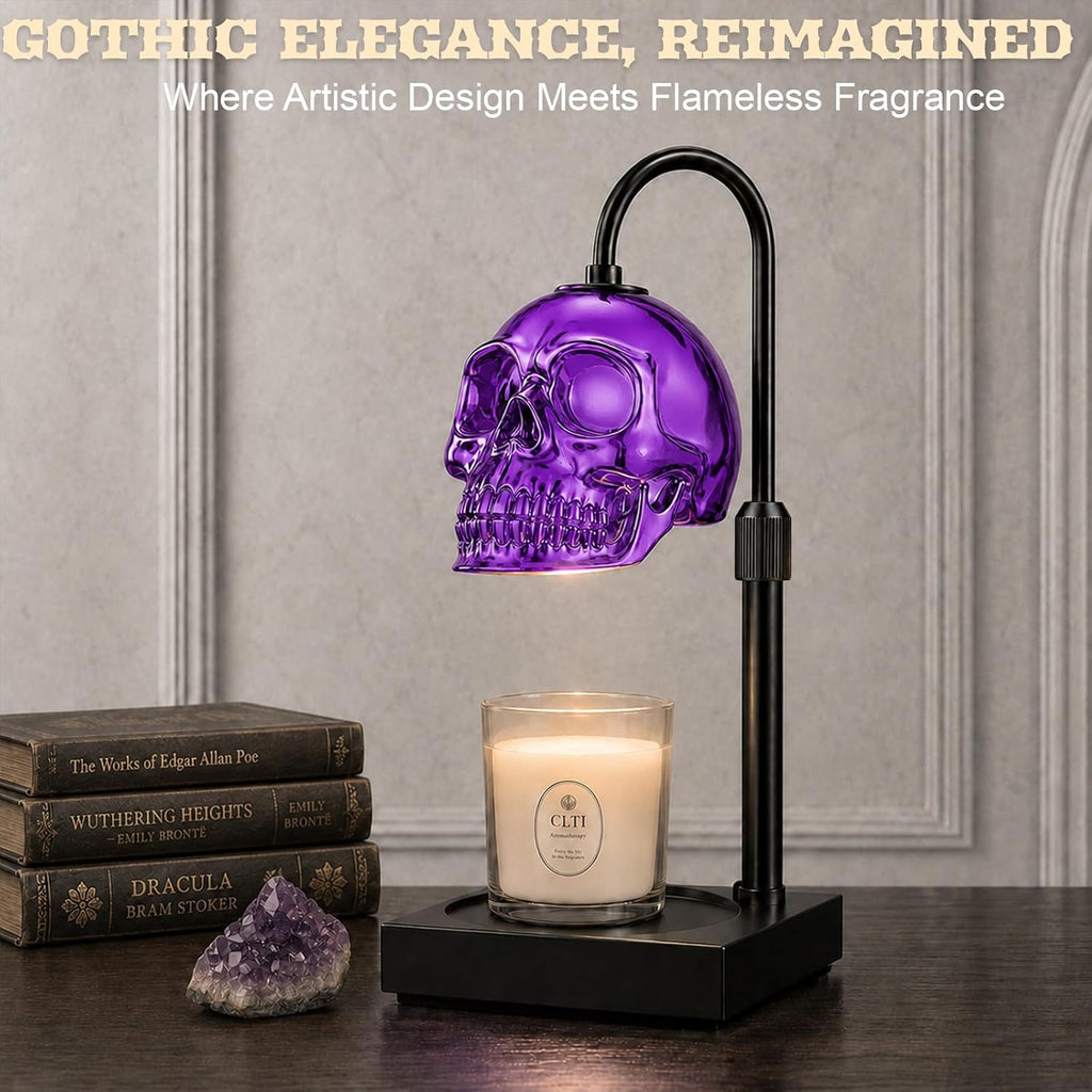 Gothic Skull Candle Warmer Lamp with Timer and Dimmer