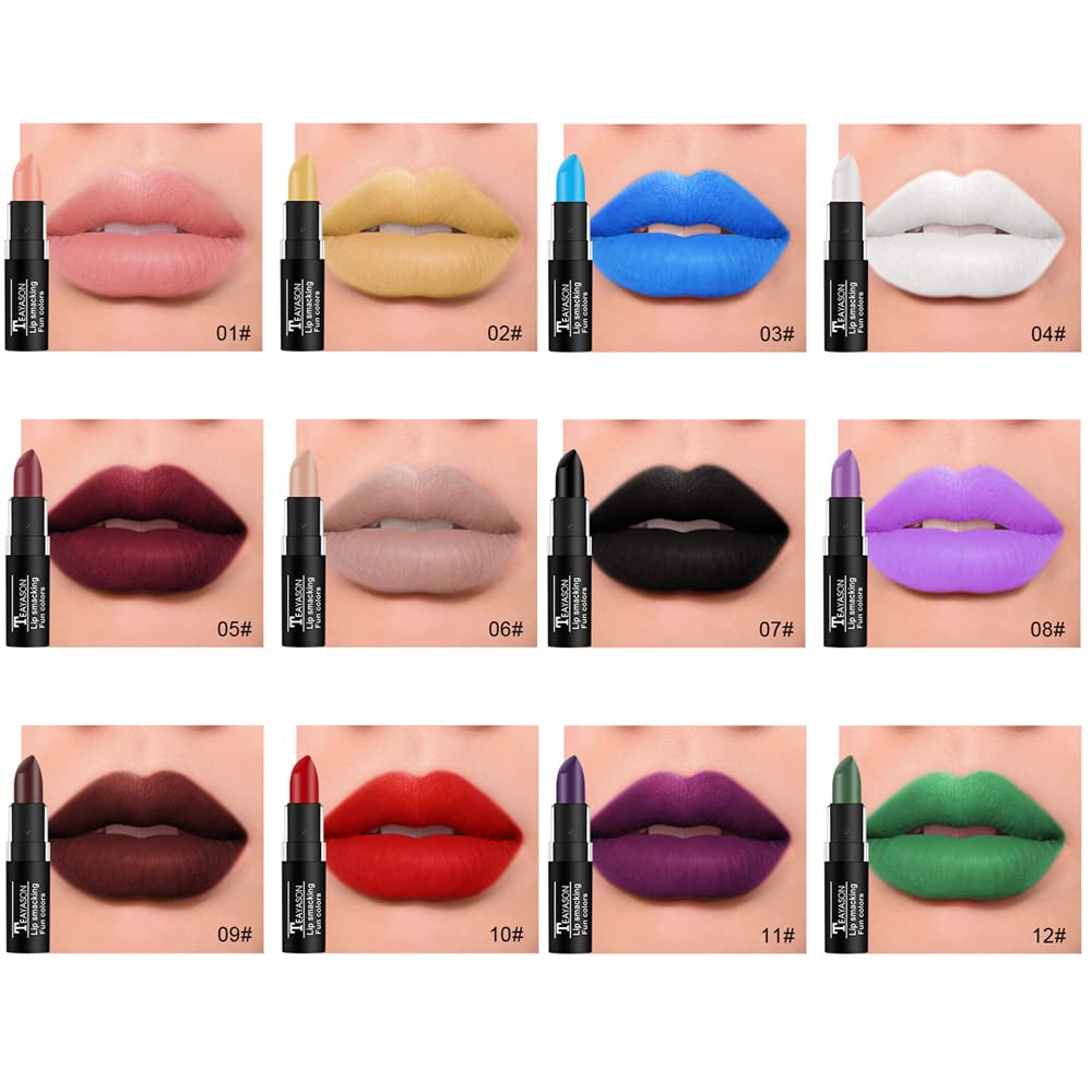 12 Shade Gothic Matte Lipstick Set